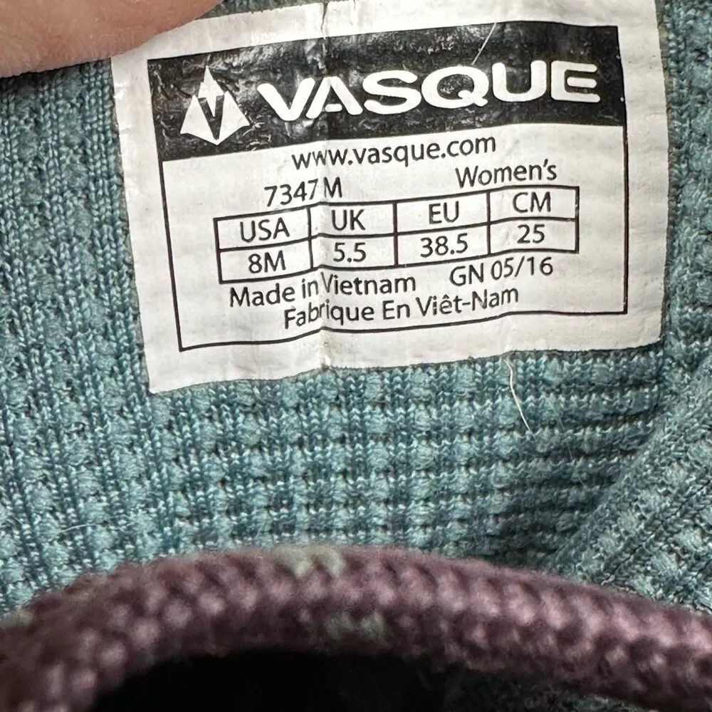 Vasque Womens 8 Monolith Hiking Boots Gray Leather Outdoor Shoes Ankle Lace Up